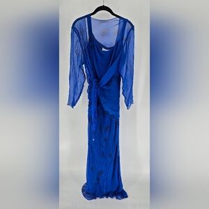 Chic Royal Blue Long‎ Sleeve Dress